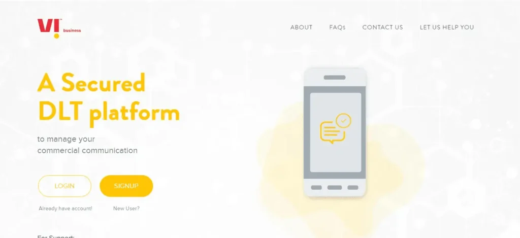 Vodafone/Idea VIL DLT Registration Platform